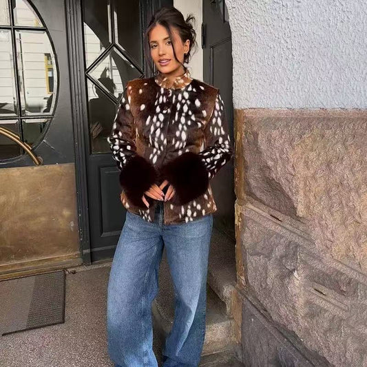 BambiJacke mit Ärmelbesatz, Vorderansicht